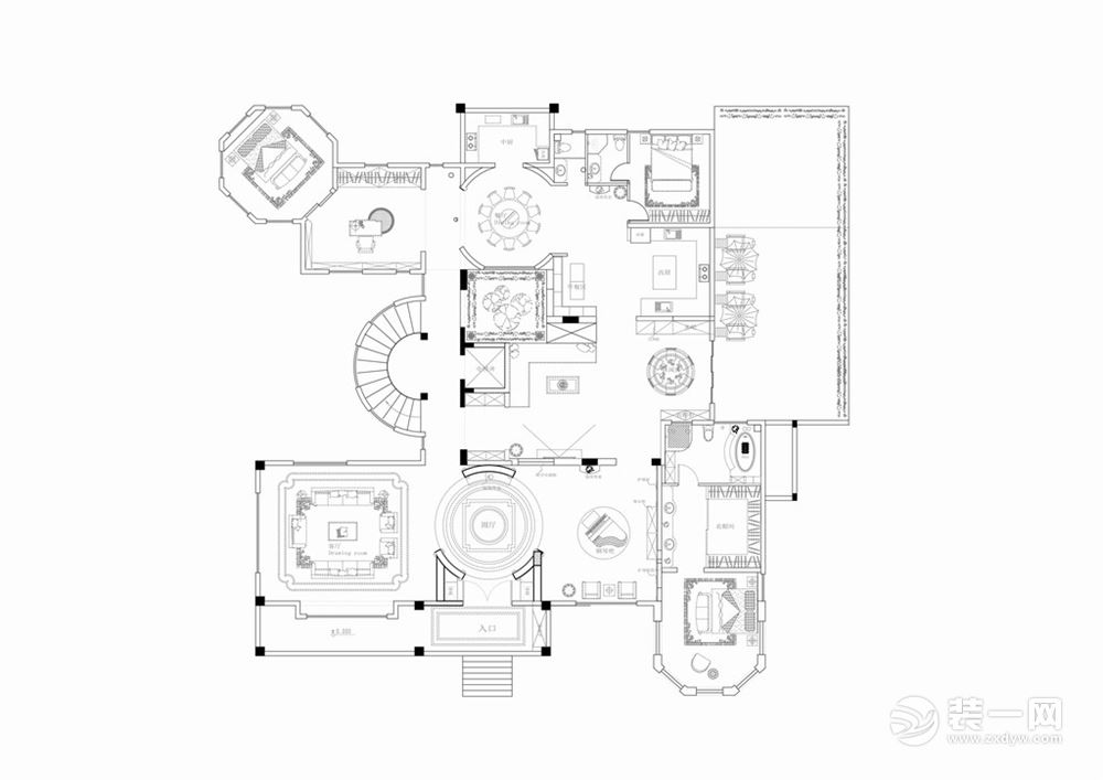 丛林庄别墅-新中式-户型平面图