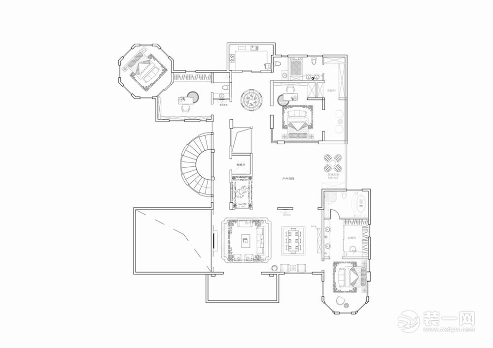 丛林庄别墅-新中式-户型平面图