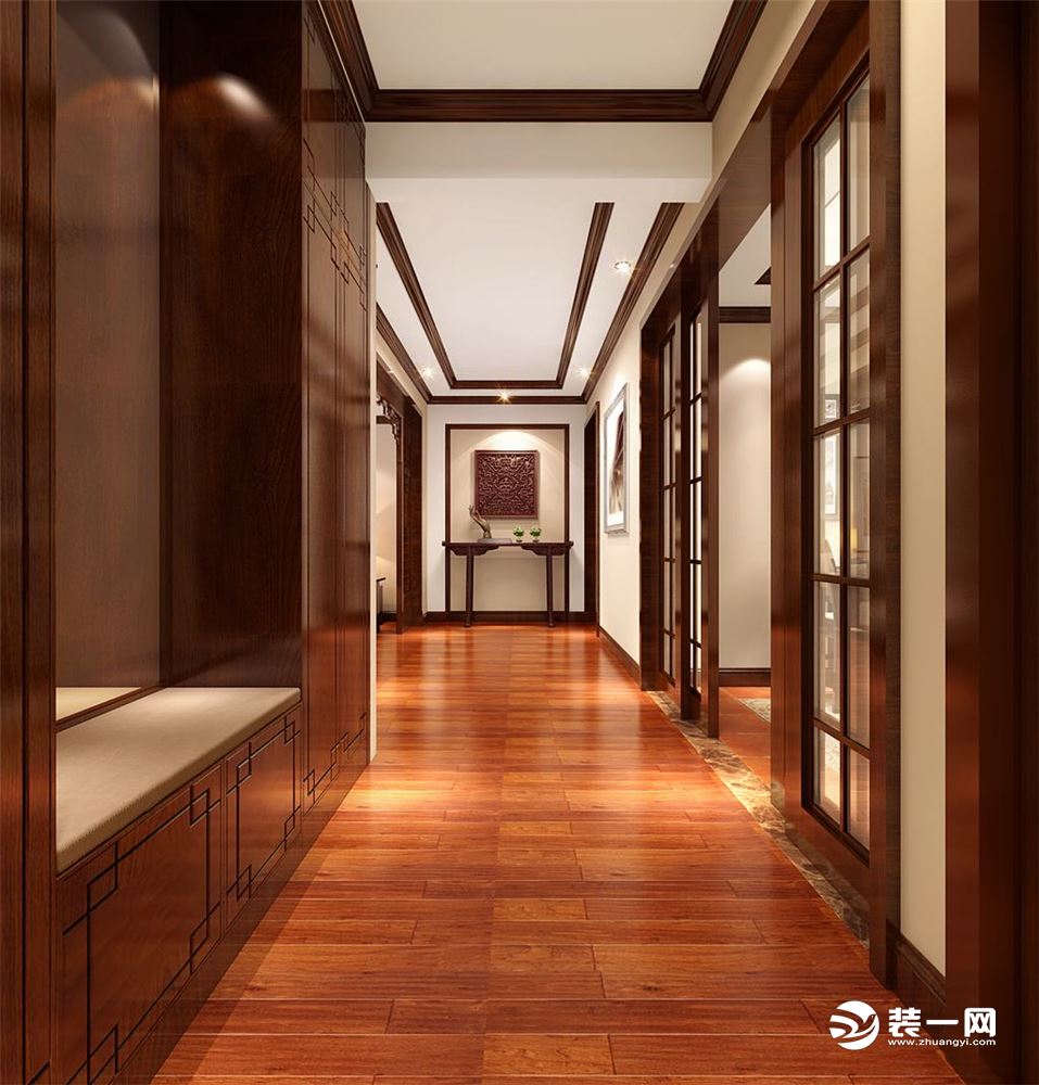 香山四季180平米四居室新中式风格装修效果图走道