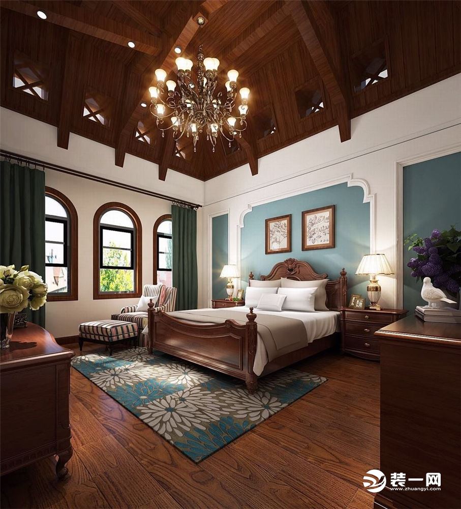 罗纳河谷280平米别墅美式风格装修效果图卧室
