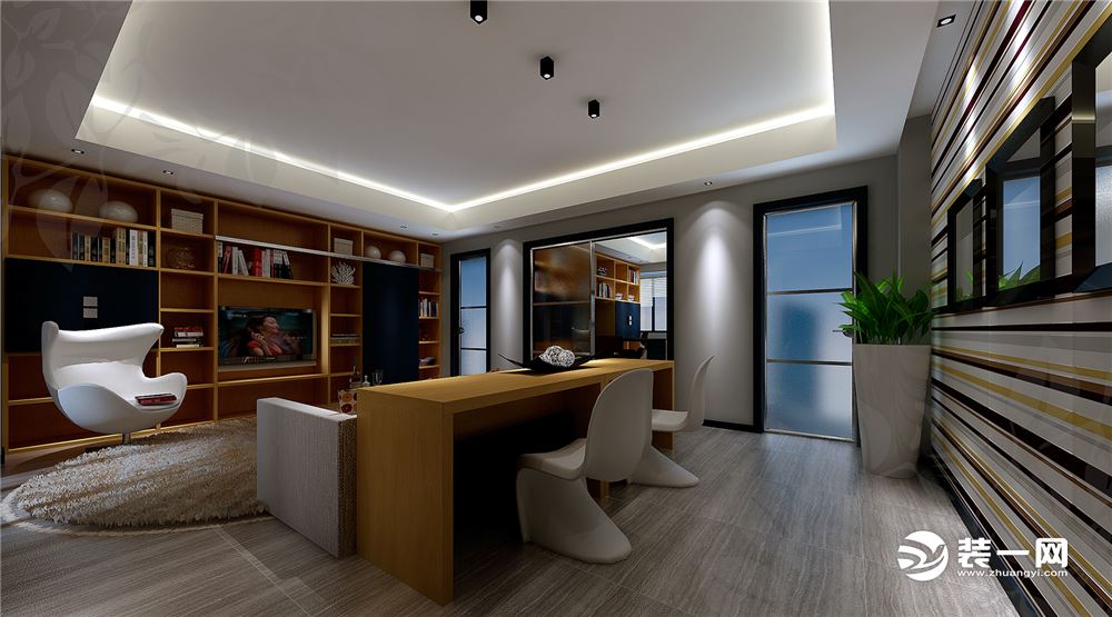 万科100平米二居室现代简约风格装修效果图客厅