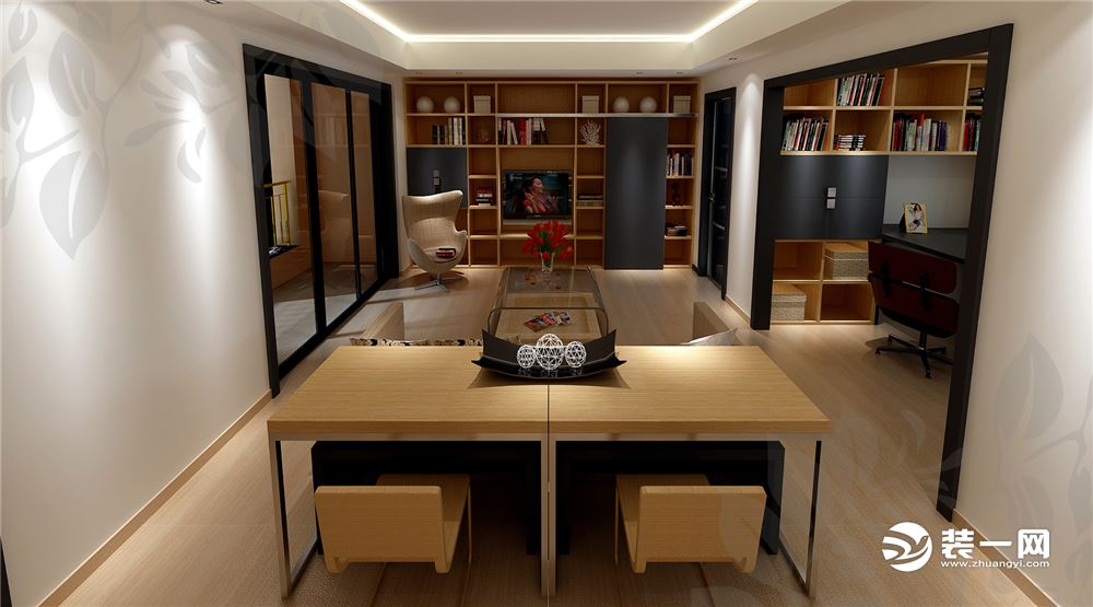 万科100平米二居室现代简约风格装修效果图餐厅