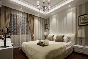 冠城国际130平米二居室现代简约风格卧室装修效果图
