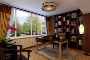相来家园230平米复式新中式书房装修效果图