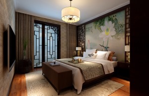 玉泉新城140平米中式风格卧室装修效果图