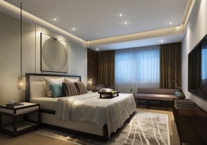 百旺茉莉园-现代中式-卧室装修效果图卧室