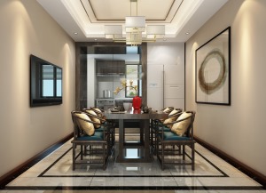 泰欣院150平米三居室新中式风格装修效果图餐厅
