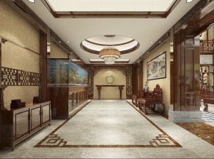 东营泰和公馆800㎡别墅新中式风格装修效果图入门