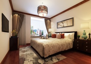 香山四季180平米四居室新中式风格装修效果图卧室