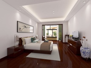 香山四季215平米四居室新中式风格装修效果图卧室