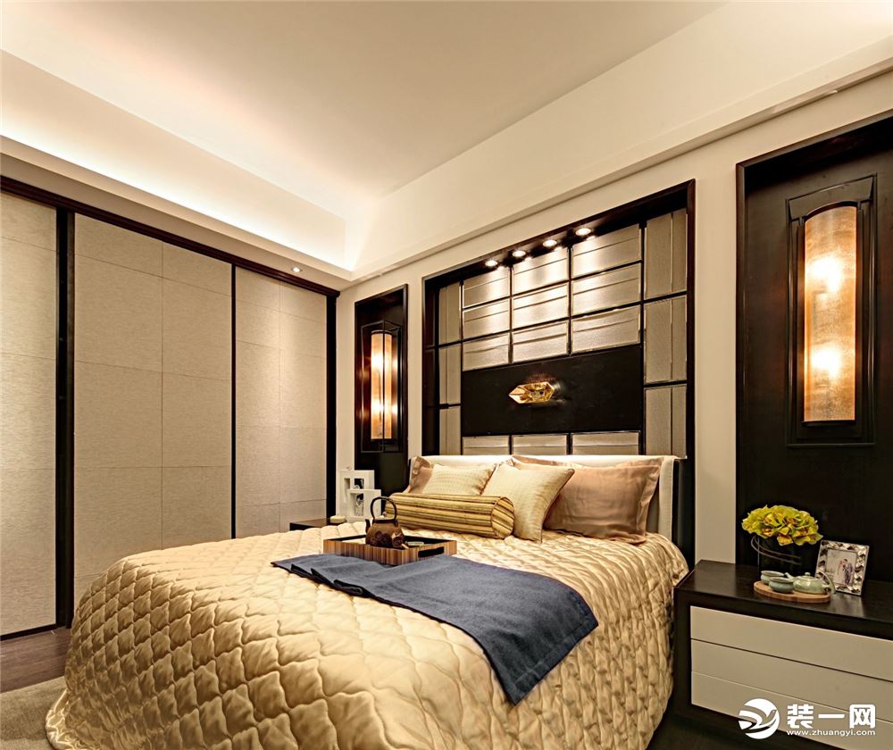 ◤雨润城◢133㎡二居室中式风格卧室装修效果图