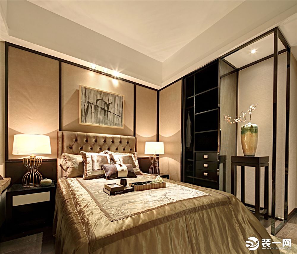 ◤雨润城◢133㎡二居室中式风格次卧装修效果图