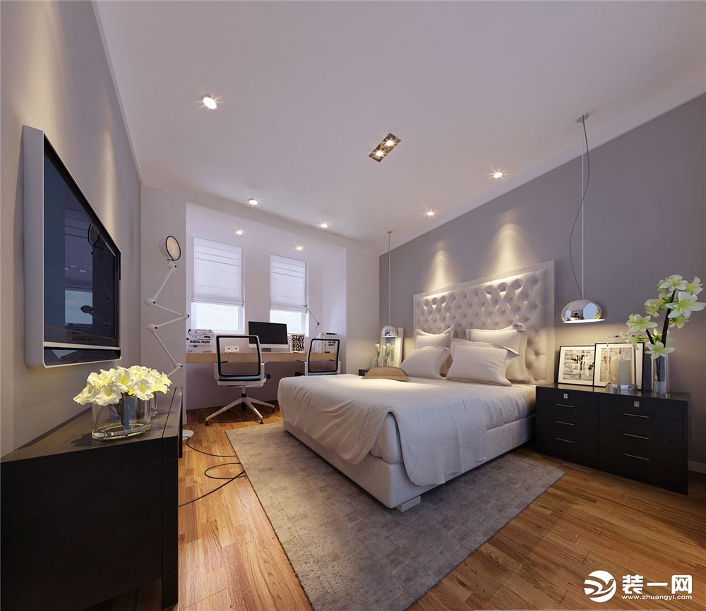 ◤金域丹堤◢107㎡三居室现代风格卧室装修效果图