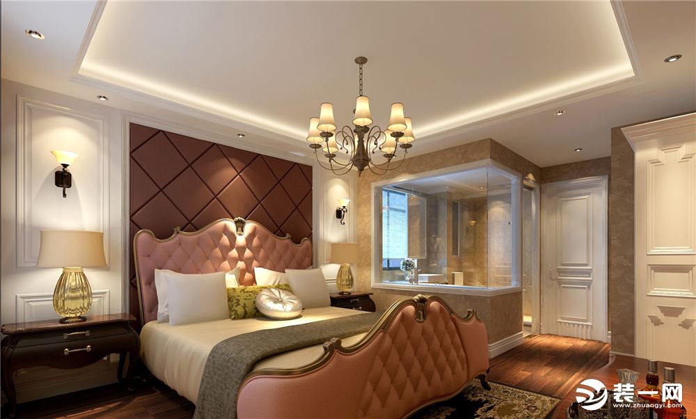 ◤世贸香槟湖◢108㎡三居室现代风格卧室装修效果图