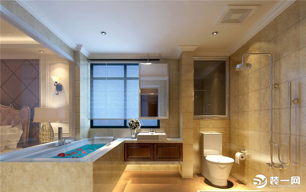 ◤世贸香槟湖◢108㎡三居室现代风格卫生间装修效果图
