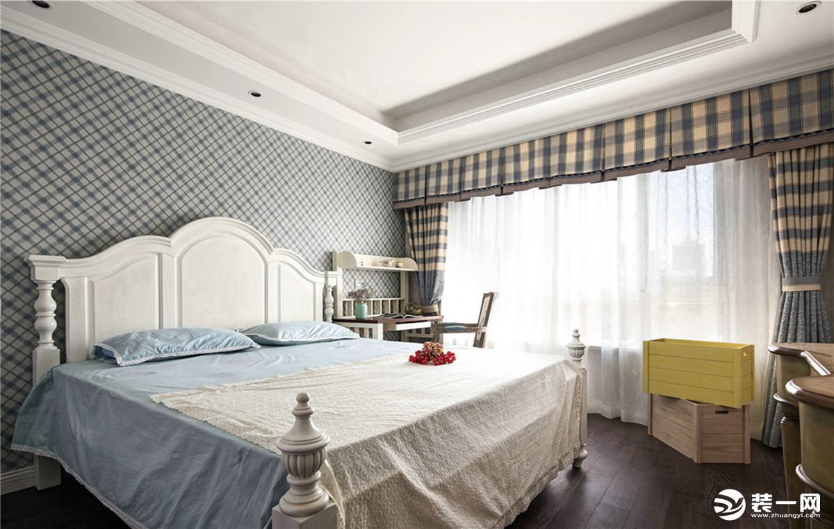 ◤莱蒙城◢140㎡三居室地中海风格卧室装修效果图