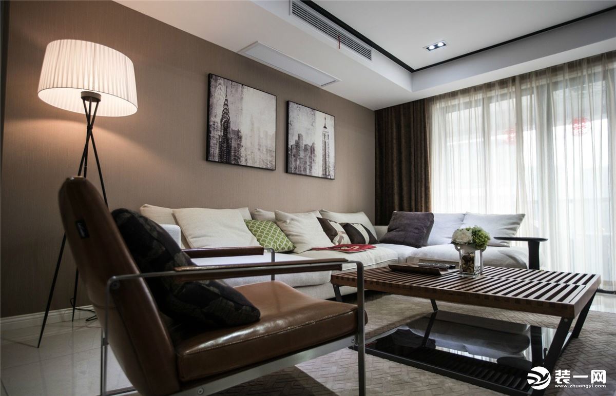 ◤华润国际◢142㎡三居室现代风格客厅装修效果图