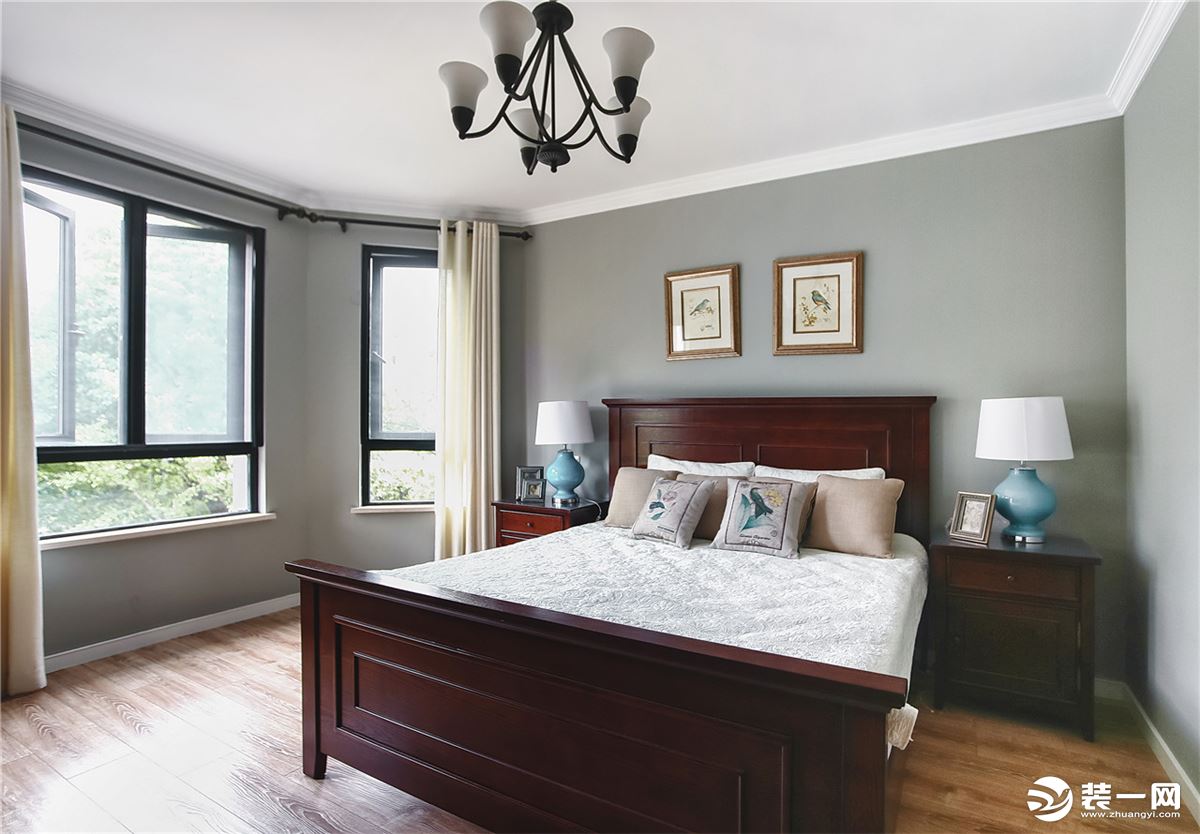 ◤橄榄城◢90㎡二居室美式风格卧室装修效果图