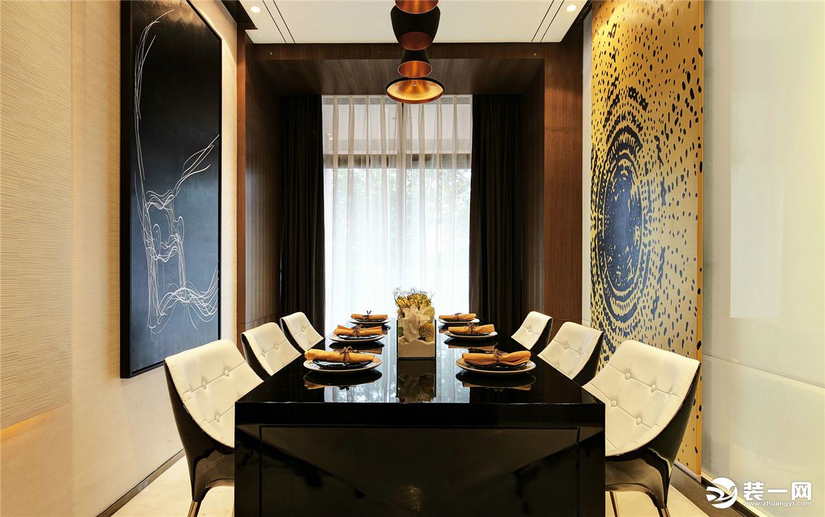 ◤弘阳广场◢135㎡三居室现代风格餐厅装修效果图
