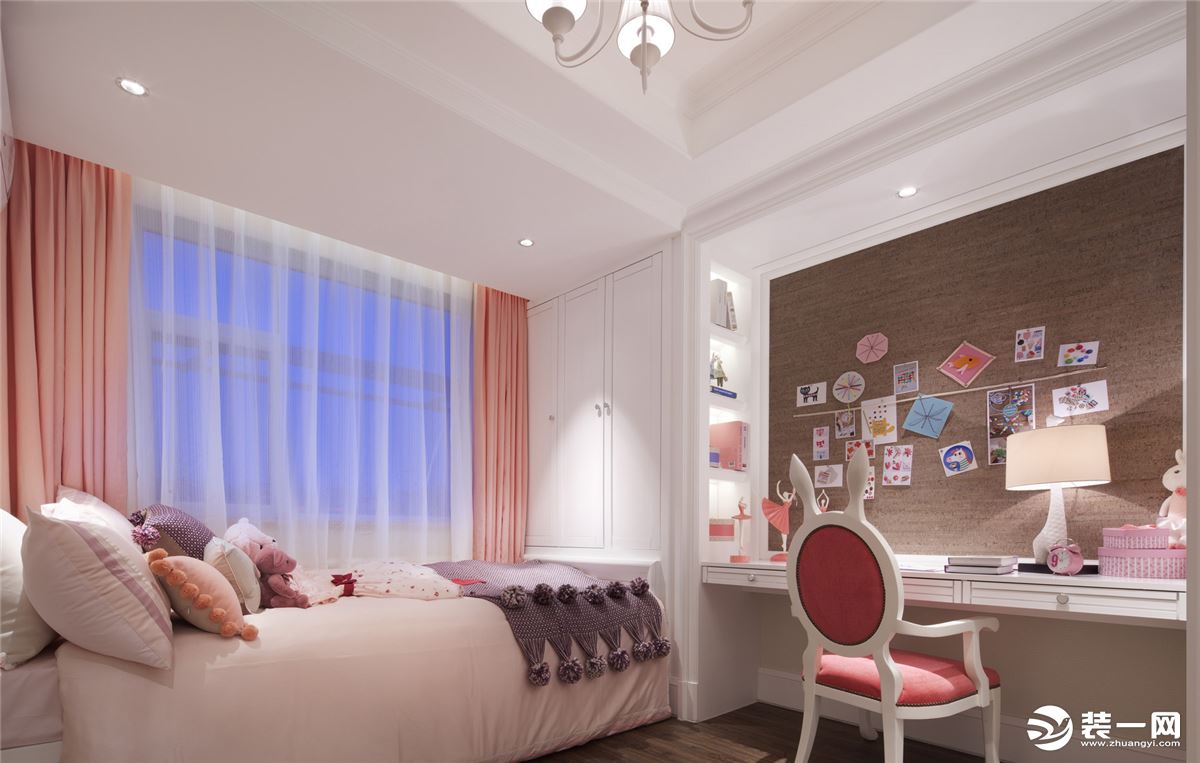 ◤弘阳广场◢113㎡二居室美式风格次卧装修效果图