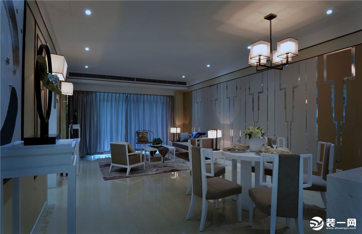 ◤华润国际◢142㎡三居室新中式风格餐厅装修效果图