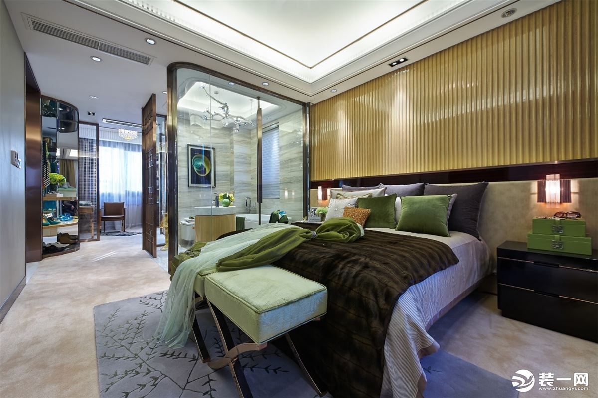 ◤红星国际◢150㎡三居室现代风格卧室装修效果图	