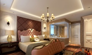 ◤世贸香槟湖◢108㎡三居室现代风格卧室装修效果图