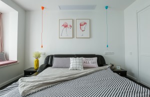 ◤水岸花语◢118㎡二居室北欧风格卧室装修效果图