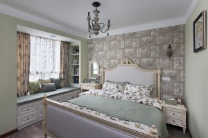◤美林湖◢126㎡三居室美式风格卧室装修效果图