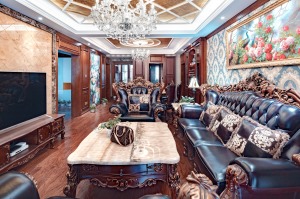 南京业之峰装饰-圣欧庭欧式古典风格109平两室装修设计效果图