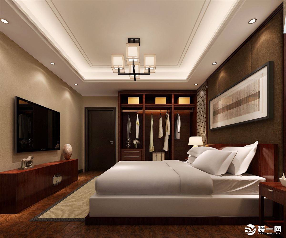 三江国际美式风格别墅卧室装修效果图