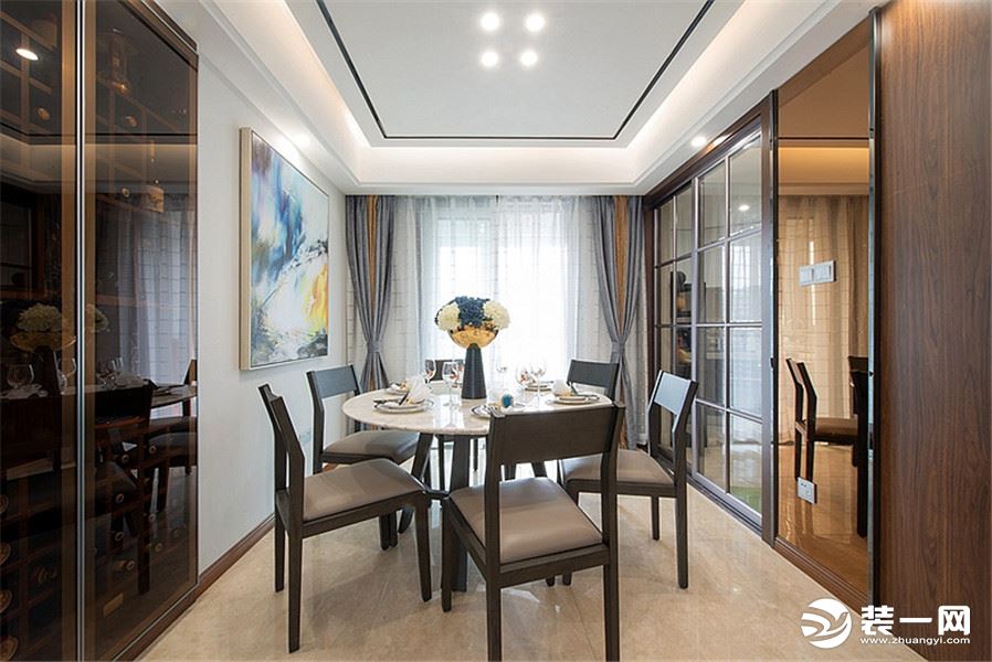 上海申佳时光  98m²  三居室  现代风格餐厅装修效果图