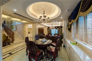 东原嘉悦湾 200m²  四室   美式风格餐厅装修效果图