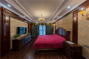 东原嘉悦湾 200m²  四室   美式风格卧室装修效果图