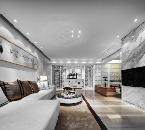 乌鲁木齐昊元上品160平-三居室现代轻奢风格客厅