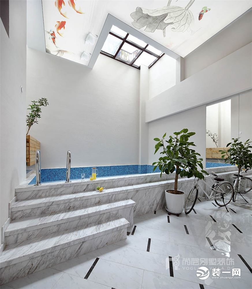 会展誉景新中式风格500㎡别墅装修效果图地下游泳池