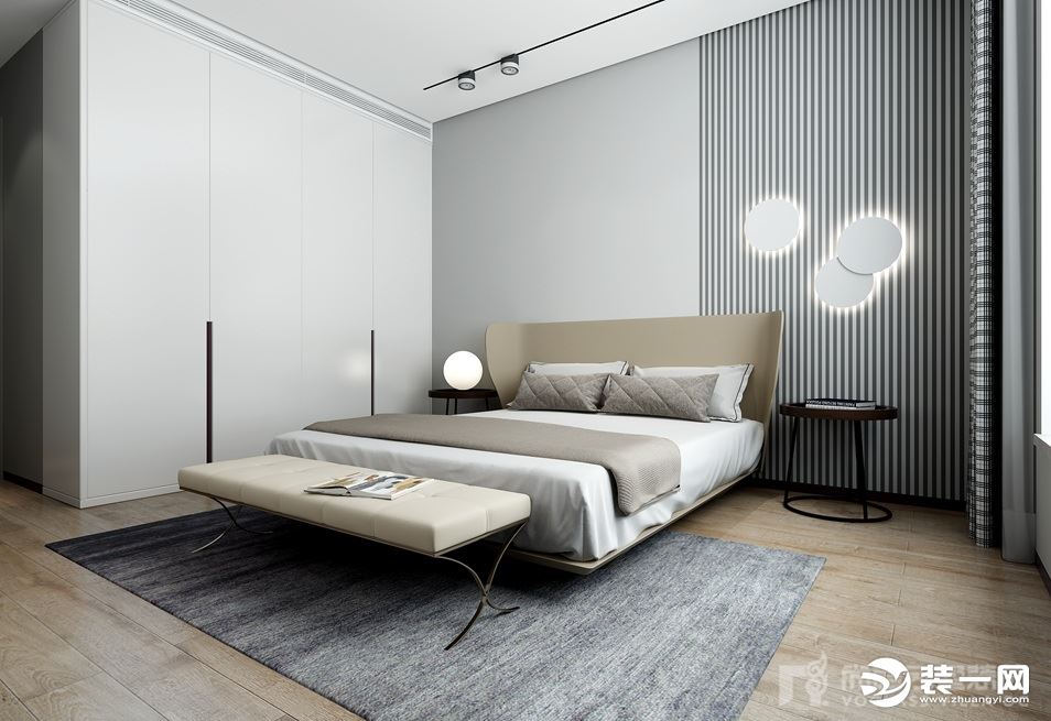 新世界丽樽800㎡别墅现代简约风格300万装修效果图-卧室