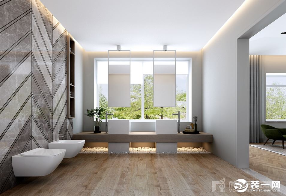 新世界丽樽800㎡别墅现代简约风格300万装修效果图-主卧室卫生间
