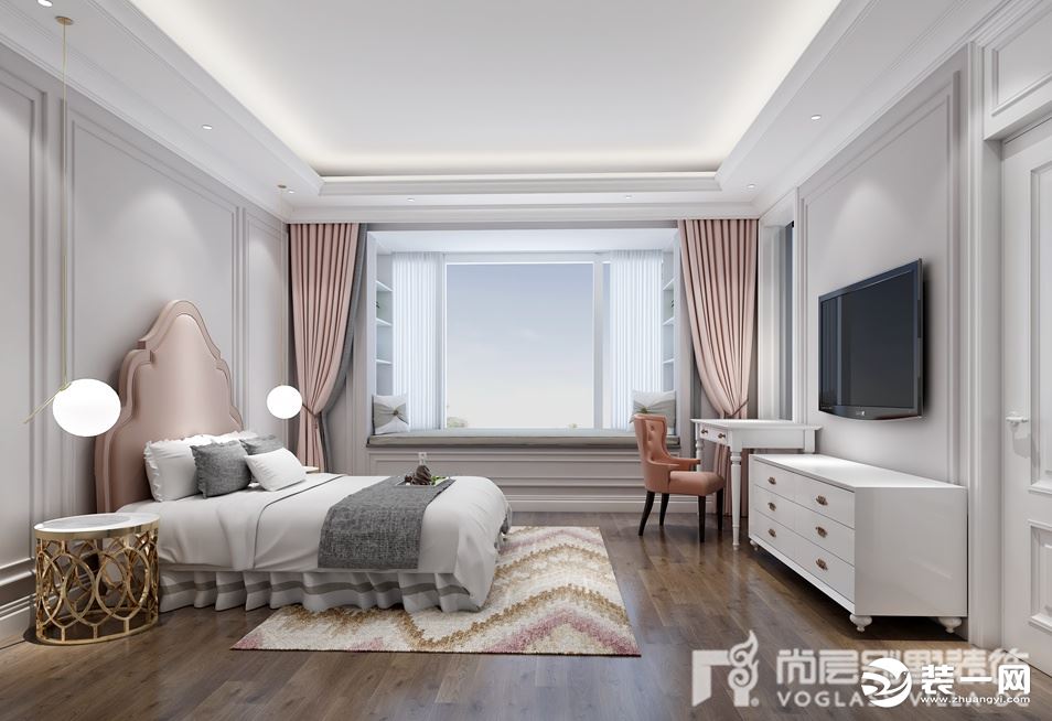 新世界丽樽600㎡别墅现代轻奢风格260万装修效果图-卧室