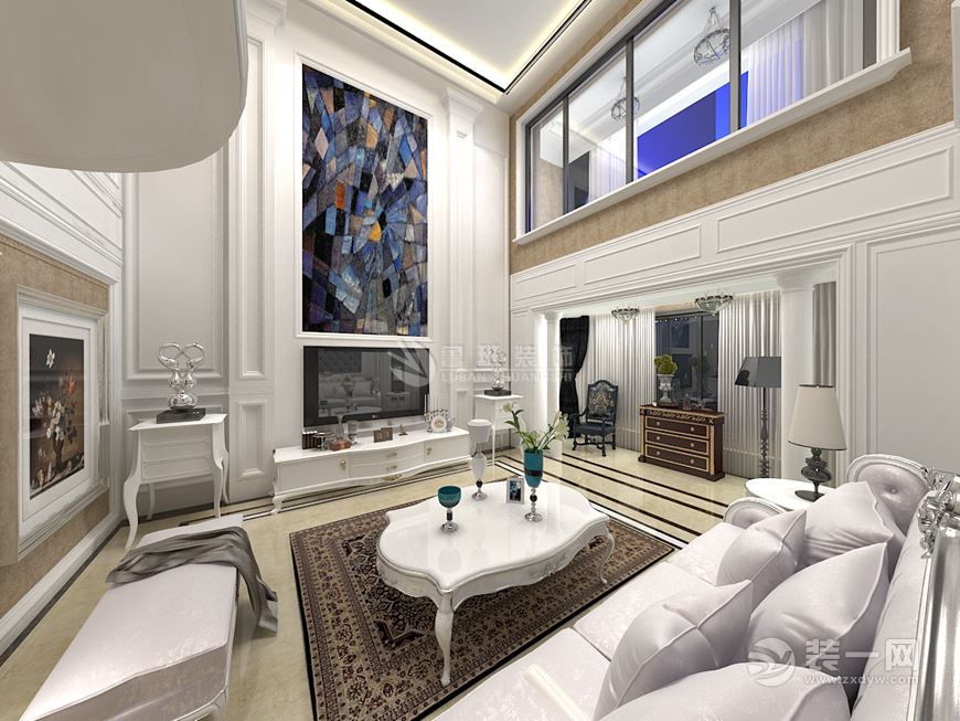 萨拉曼卡240㎡复式现代欧式风格客厅