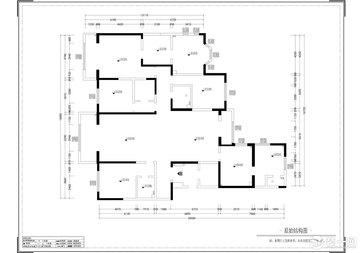 魯班裝飾海泊香庭305新古典風(fēng)格效果圖戶型結(jié)構(gòu)圖