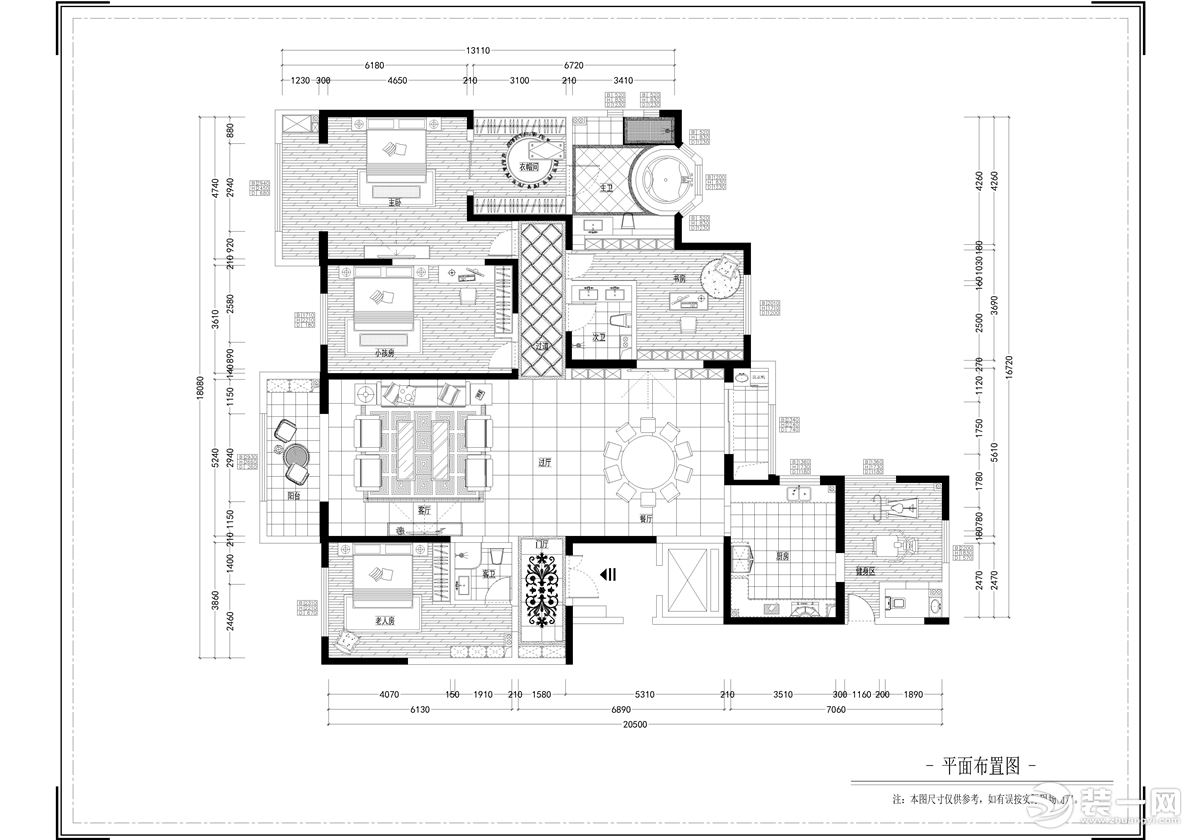 鲁班装饰海泊香庭305新古典风格效果图