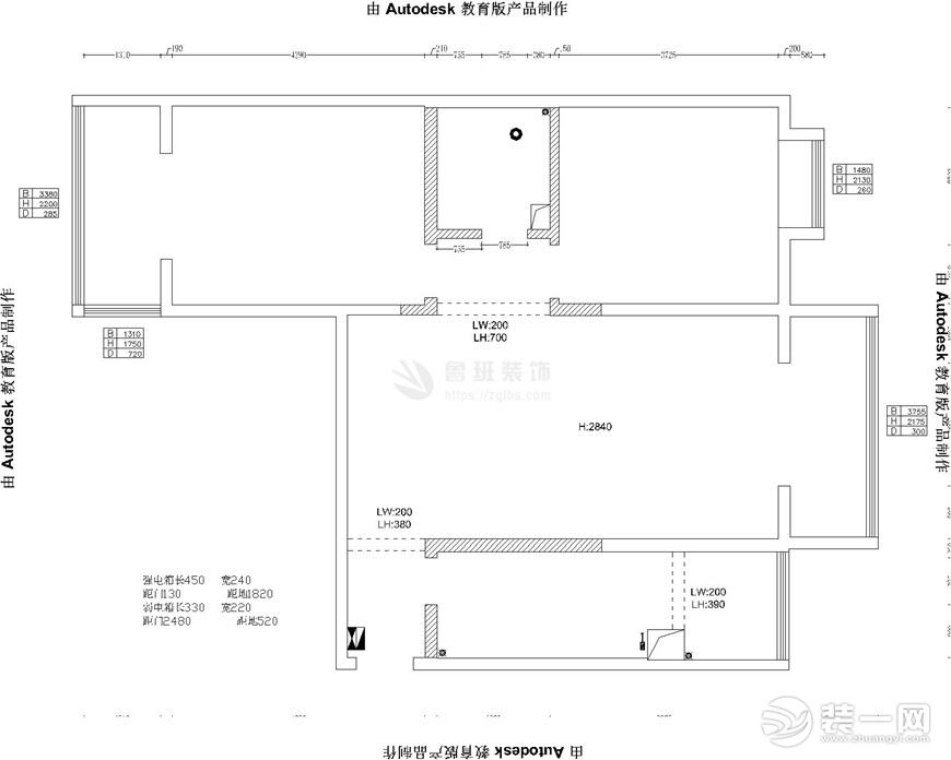 【魯班裝飾】秦川廠家屬院三居室120平米現(xiàn)代風(fēng)格裝修效果圖戶型圖