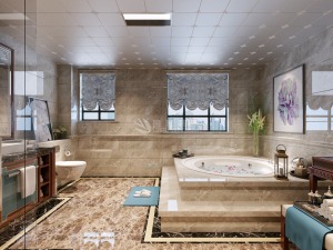 绿地香树花城320㎡新中式风格浴室