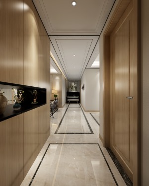 鲁班装饰天朗珑府145平米新中式风格效果图入户门