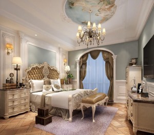 鲁班装饰和园240平米新古典风格效果图卧室