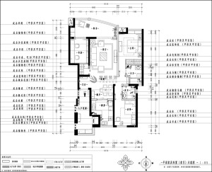 金泰假日花城133平米三居室北欧风格设计效果图户型图