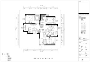 群贤道九号130平米三居室北欧风格装修效果图户型尺寸