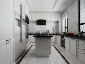 【鲁班装饰】领馆一号-别墅340平米-新古典风格装修效果图厨房