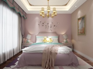 【鲁班装饰】桃园漫步复式170平米欧式风格装修效果图卧室